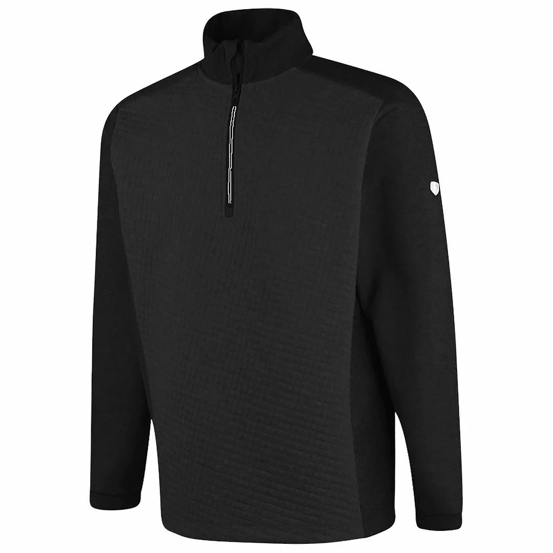 Island Green Mens Top Layer 1/2 Zip Jacquard Knit Thermal Golf Sweater Pullover 2 Island Green Mens Top Layer 1/2 Zip Jacquard Knit Thermal Golf Sweater Pullover - Image 2