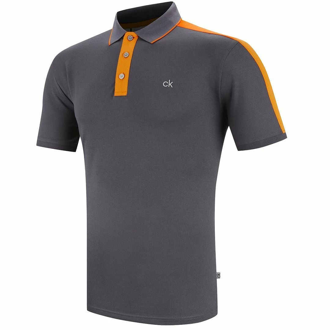 Calvin Klein Golf Mens DryTech Contrast Performance Stretch Golf Polo Shirt 4 Calvin Klein Golf Mens DryTech Contrast Performance Stretch Golf Polo Shirt - Image 4