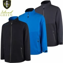 Island Green Mens Waterproof Breathable Full Zip Stretch Golf Jacket