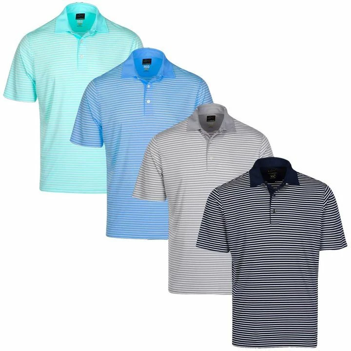 Greg Norman Mens PlayDry Bar Stripe Performance Stretch Golf Polo Shirt 1 Greg Norman Mens PlayDry Bar Stripe Performance Stretch Golf Polo Shirt