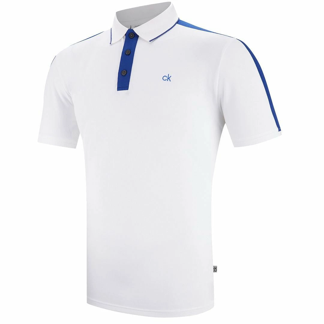 Calvin Klein Golf Mens DryTech Contrast Performance Stretch Golf Polo Shirt 3 Calvin Klein Golf Mens DryTech Contrast Performance Stretch Golf Polo Shirt - Image 3